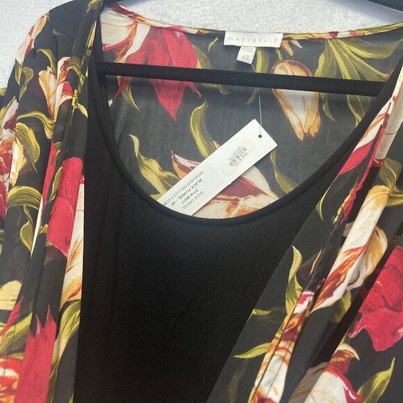 NWT Marybelle Sadie Dress Womens 4X Floral Sleeveless Chiffon Dark Romantic Knee - Picture 10 of 16